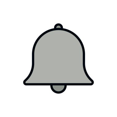 Uygulama bildirim özelliği için yumuşak gri renkli vektör düz çan simgesi