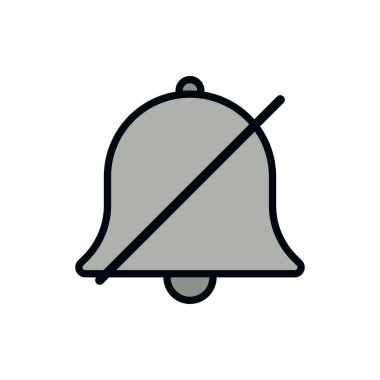 Etkisiz kılınmış bildirim zilinin cesur ana hatlarıyla vektör illüstrasyonu