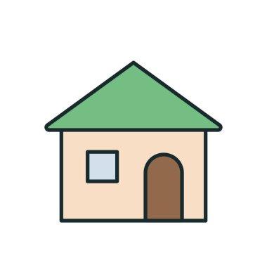 Açık krem dış ve yeşil gable çatılı şirin bir banliyö evi tasarımı.