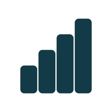 Koyu renk çubuklu minimalist mobil sinyal simgesi güçlü bağlantıyı temsil ediyor