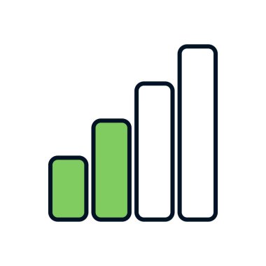 kablosuz ağ sinyal simgesi modern düz yeşil biçiminde dört çubuk ögesi