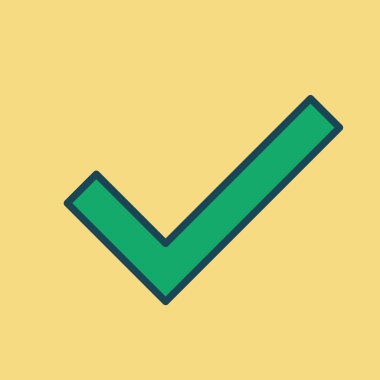 Pastel Sarı Arkaplan Üzerinde Kalın Karanlık Sınır ile Zümrüt Yeşili Doğrulama Denetimi