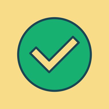 Başarı Uyarıları veya Görev Tamamlama İçin Genel Kullanılan Saf Yeşil Çember Üzerinde Gösterilen Biçimlendirilmiş İşaretli Vektör Tasarımı