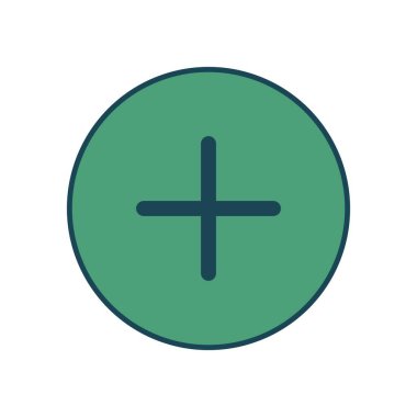 Tamamen Rengarenk Dairesel Arkaplana yerleştirilmiş Karanlık Artı İşaretli Olumlu Eylem Simgesinin Asgari Tasarımı