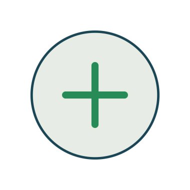 Dijital Arayüzde İçerik ya da Genişleme Seçenekleri Eklemek için Dairesel Çerçevede Modern Vektör Artı Simge