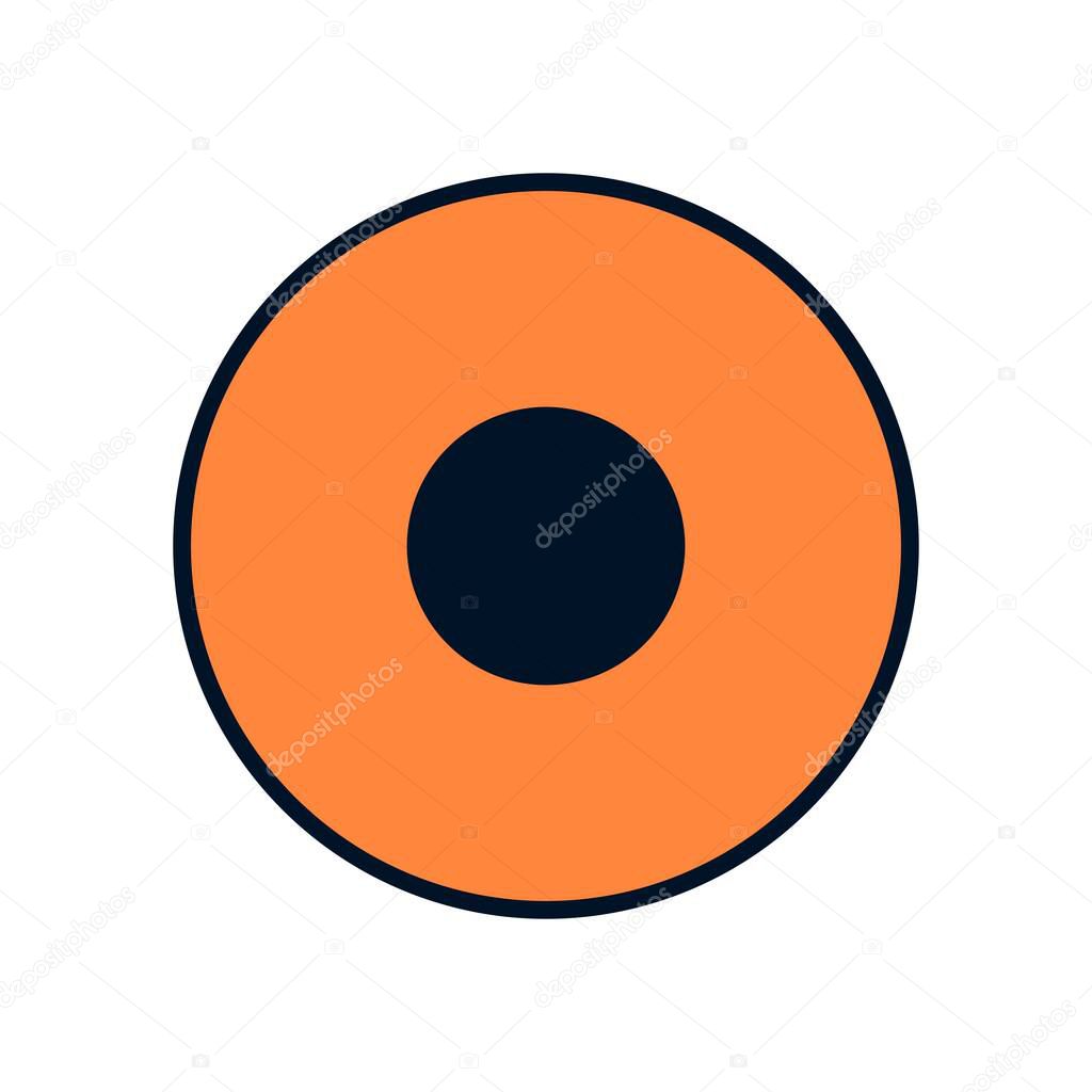 Flat Round Symbol Commonly Used to Represent Recording Status in Multimedia Control Interfaces