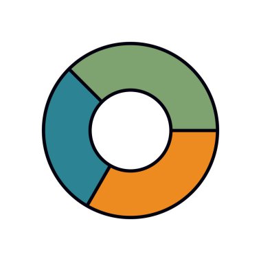 Cesur hatları ve sunum şablonları için yumuşak renkleri olan temiz vektör donut grafik illüstrasyonu