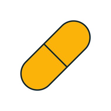 Basit bir modern sağlık ve eczane konseptine sahip düz tasarım ilaç kapsülü