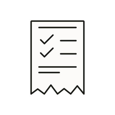 Tamamlanmış ögelerin, üretkenlik, planlama veya fatura temaları için ideal pürüzlü bir sayfada yer aldığı yazılı bir kontrol listesinin çizimi