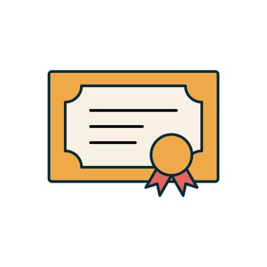 Dekoratif Çerçeve ve Yuvarlak Amblem Kurdeleli Mezuniyet veya Başarı Sertifika Sembolü