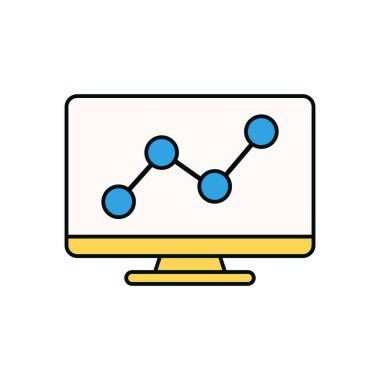 Bilgisayar görüntüleme resimlemesinde satır grafiği ve veri görselleştirmesi ile iş istatistikleri arayüzü