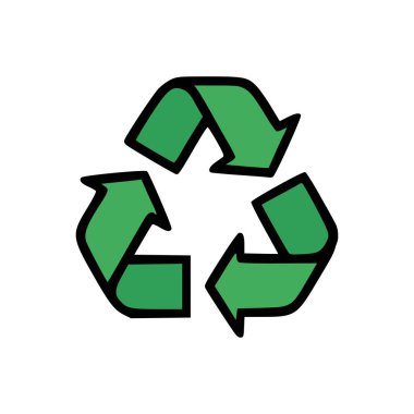 Sürdürülebilirlik Konseptini Göstermek İçin Çemberde Dönen Yeşil Oklarla Basit El Çizimi Geri Dönüşüm İşareti