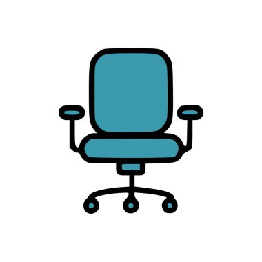 Şirket Çalışma Alanı ve İç Kullanım Tasarımı İçin Minimalist Düz Biçimli Kaydırma Koltuğu Simgesi