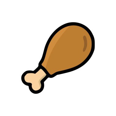 Çıtır desenli sulu tavuk budu, kalın siyah çizgili, kahverengi renkli ve pürüzsüz gölgelendirme vektörlü.