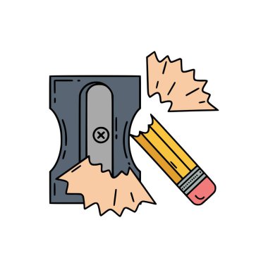 Sanat, okul ve yaratıcı projeler için keskinleştirilmiş sarı kalemle el çizimi kalem açacağı.