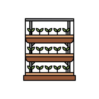 Dikey bitki büyüme raflarını gösteren modern tarım teknolojisi, gelecekteki gıda güvenliği ve sürdürülebilirliği için çevre dostu çözümleri vurguluyor