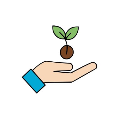 Çevre dostu tarım kavramı, el yetiştirme, kahverengi toprak topu yetiştirme ve ekoloji ile yeşil fide yetiştirme