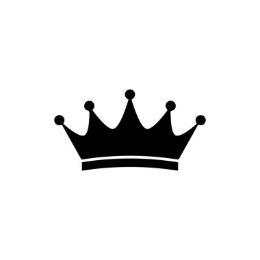 Düz Crown Vektör illüstrasyonu beyaz arkaplanda izole edildi