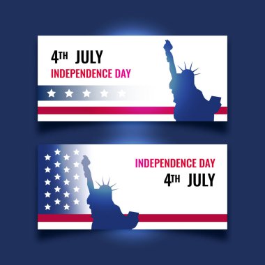 ABD bayrağıyla 4 Temmuz Bağımsızlık Günü Sancak Vektör illüstrasyonları