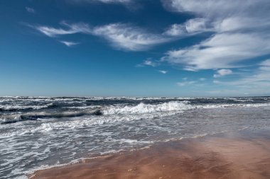 Waves on Baltic sea on summer clipart