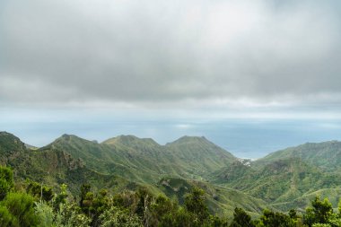 Anaga Ulusal Parkı 'nda bulutlu bir gün, Tenerife, Kanarya Adaları, İspanya