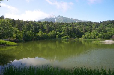 Güzel Rishiri Adası, Hokkaido 'da uzak bir ada.