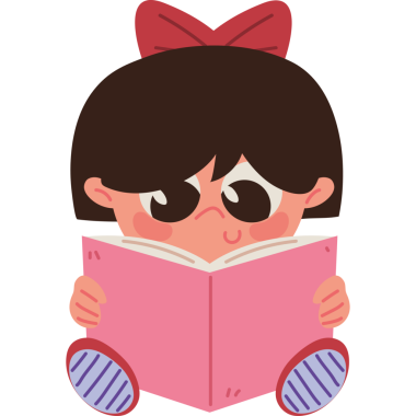 Pembe Kitap Okuyan Sevimli Kız