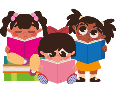 Şirin Çocuklar Renkli Kitap Okuyorlar