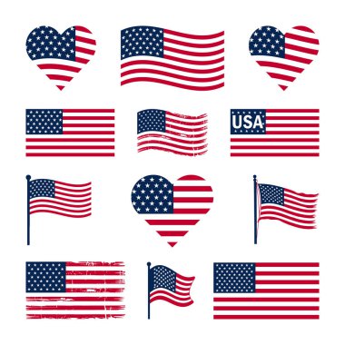 Amerikan bayrağı silueti, Amerikan bayrağı, Amerikan bayrağı tasarımı. Birleşik Devletler Bayrak Vektörü. ABD ulusal bayrağı Siluet