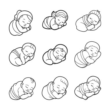 Bebek uyuyan siluet, bebek silueti bebek bebek bebek bebek bebek yeni doğmuş tatlı bebek siluet SVG