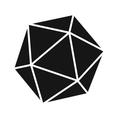 Polyhedral Dice Set Silueti, 20 kenarlı zar silueti D20 Dice Isometric SVG, Dnd dice Svg, D4, D6, D8, D10, D12, D20,