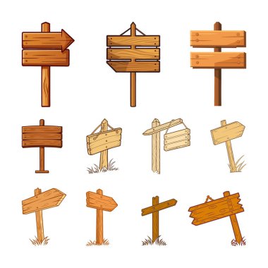 Tahta tabela Vektör İllüstrasyonu, Tahta İşaret Panosu Boş Tahta İşaret Tabelaları