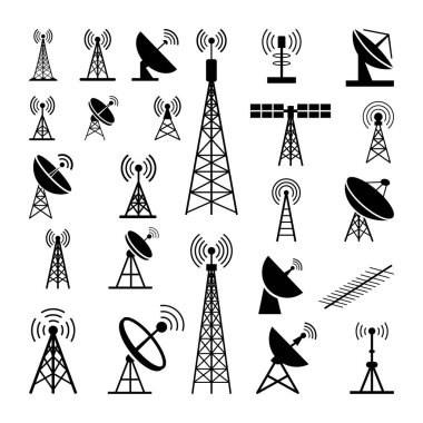 Anten Svg, Anten Set Silueti, Radyo Kulesi, İnternet Kuleleri svg, Yayın, Verici Antenna, Kablosuz Sinyal Kaynak Sanatı, Tv Anten SVG, Uydu Çanağı Silueti