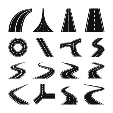 Road Svg Bundle, road Vector clipart Silhouette, highway Silhouette, Bending Svg, Street Svg
