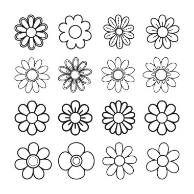 Özet çiçek svg, özet çiçek silueti, Siyah ve Beyaz Çiçek Özetleri Koleksiyonu