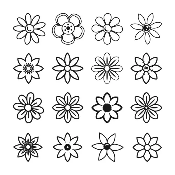 Özet çiçek svg, özet çiçek silueti, Siyah ve Beyaz Çiçek Özetleri Koleksiyonu