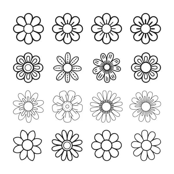 Özet çiçek svg, özet çiçek silueti, Siyah ve Beyaz Çiçek Özetleri Koleksiyonu