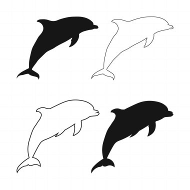 Yunus siluetleri Vektör, dinamik duruş, yunus silueti, yunus silueti,