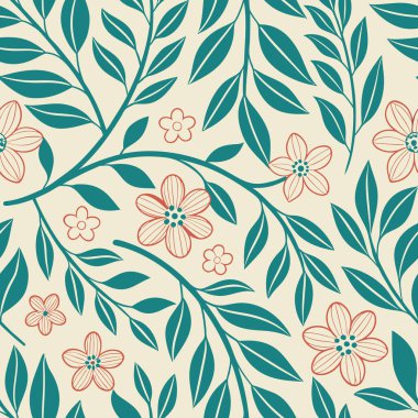 Zarif Çiçek Desenli Sanat Vektörü Çizim Elleri