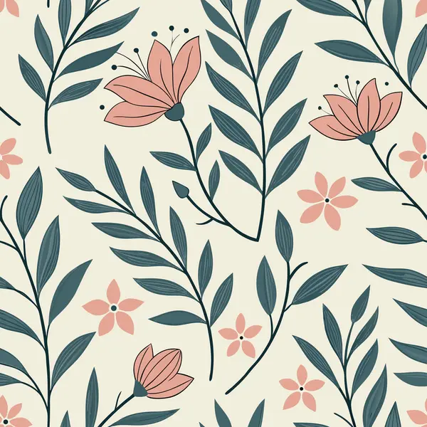 Zarif Çiçek Desenli Sanat Vektörü Çizim Elleri