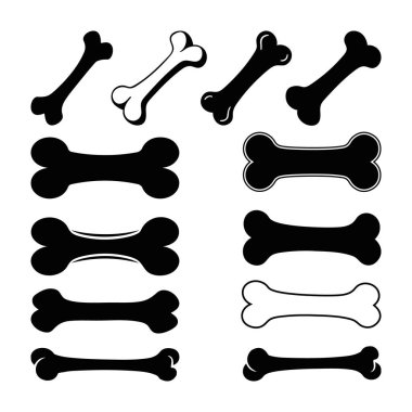 Köpek Kemiği Silüetleri ve Taslakları, Köpek Kemiği Svg Vektör illüstrasyonu