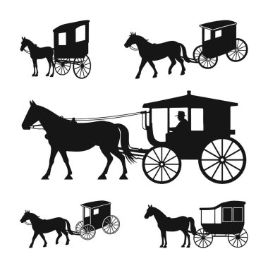 At Arabası Silueti, Arabalar ve Atlar Siluetleri, Amish At Arabası Svg, Amish Tüylü Siluet Kes Vektörü