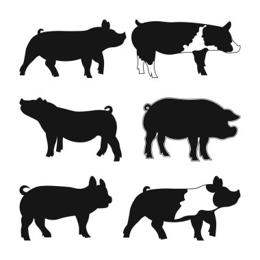 Domuz Çiftliği Silueti, Domuz Stoku SVG, Çiftlik Hayvanları SVG, Domuz Çiftliği Hayvanları Dosya Kesme, Domuz Silueti Siyah ve Beyaz Çizimleri Göster