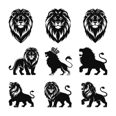 Aslan siluet vektörü koleksiyonu, Aslan Başı ve Siluet Koleksiyonu SVG