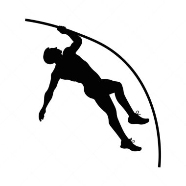 Polonyalı atlet silueti, Polonyalı atlet silueti beyaz arka planda Vektör illüstrasyonunu oluşturuyor,