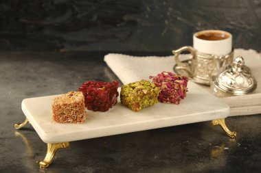 Renkli Lokum Parçaları Yakın plan