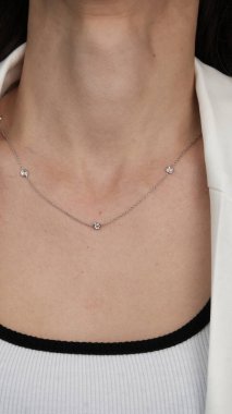 Gümüş, altın, elmas, değerli taşlar gibi şık mücevherler..