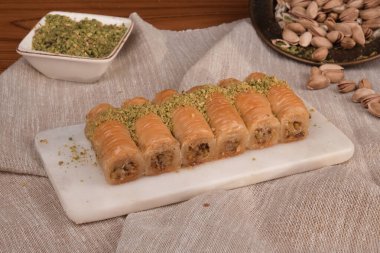 Taze Pişmiş Baklava Parçalarının Yakın Çekimi