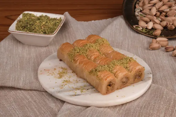 Taze Pişmiş Baklava Parçalarının Yakın Çekimi