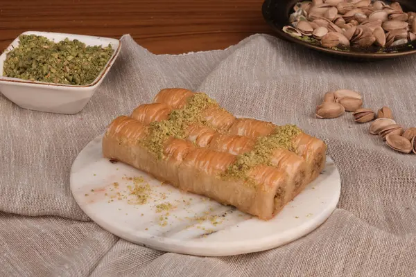Taze Pişmiş Baklava Parçalarının Yakın Çekimi